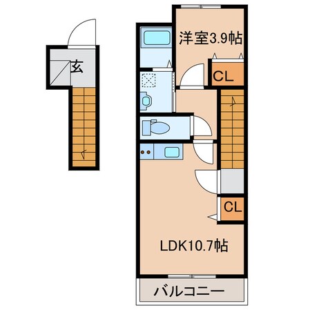 ロベリア B棟の物件間取画像